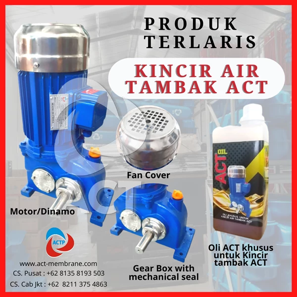 Kincir Air Tambak ACT 3 Phase 1 Hp BC Tipe FT